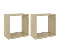 vidaXL Étagères cube murales 2 pcs Chêne Sonoma 26x15x26 cm