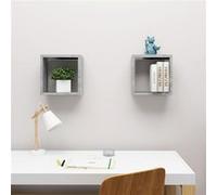 vidaXL Étagères cube murales 2 pcs Gris béton 30x15x30 cm Gris G