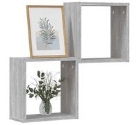vidaXL Étagères Cube murales 2 pcs Sonoma Gris 30x15x30 cm, Stockage en Forme de Cube, Organisateur en Forme de Cube, étagère Flottante
