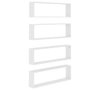 Vidaxl Etagères Cube Murales 4 Pcs Blanc 100x15x30 Cm Aggloméré