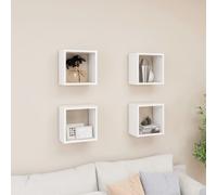 Vidaxl Etagères Cube Murales 4 Pcs Blanc 26x15x26 Cm Blanc