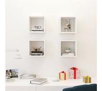 vidaXL Étagères cube murales 4 pcs Blanc 26x15x26 cm Blanc G