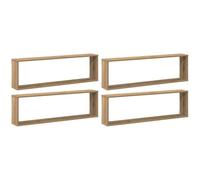 vidaXL Étagères cube murales Chêne artisanal 4 pièces 100x15x30 cm