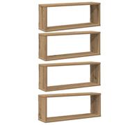 vidaXL Étagères cube murales 4 pièces chêne artisanal 60×15×23 cm 856590