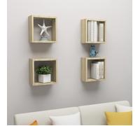 vidaXL Étagères cube murales 4 pcs Chêne sonoma 30x15x30 cm