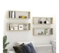 Vidaxl Étagères Cube Murales 4 Pcs Chêne Sonoma 80x15x26,5 Cm Multicolore