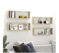 vidaXL Étagères cube murales 4 pcs Chêne sonoma 80x15x26,5cm Aggloméré