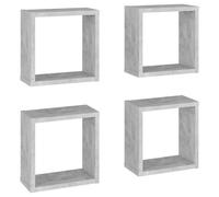 Vidaxl Etagères Cube Murales 4 Pcs Gris Béton 30x15x30 Cm