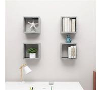 vidaXL Étagères cube murales 4 pcs Gris béton 30x15x30 cm Gris G