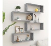 vidaXL Étagères cube murales 4 pcs Gris béton 60x15x23 cm Aggloméré