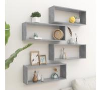 Étagères Murales Cube Supports Salon 4 pcs Gris Béton Bois d'Ingénierie vidaXL