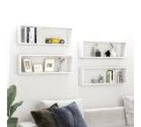 Vidaxl Étagères Cube Murales 4pcs Blanc 80x15x26,5cm Bois D'ingénierie Blanc