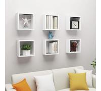 vidaXL Étagères cube murales 6 pcs blanc 30x15x30 cm