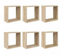 vidaXL Étagères Cube murales 6 pcs Chêne Sonoma 30x15x30 cm