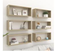 Vidaxl Étagères Murales Cube 6 Pcs Chêne Sonoma Bois D’Ingénierie Multicolore