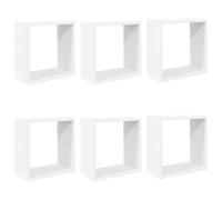 vidaXL Étagères cube murales 6 pièces blanc 30x15x30 cm
