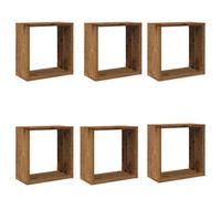 Vidaxl Étagères Cube Murales 6 Pcs Vieux Bois 30x15x30 Cm Marron