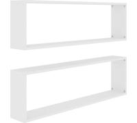 vidaXL Étagères cubes 2 pcs. Blanc 100x15x30 cm Bois composite