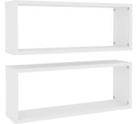 vidaXL Étagères cubes 2 pcs. Blanc 60x15x23 cm Bois composite