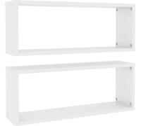 vidaXL Étagères cubes 2 pcs. Blanc brillant 60x15x23 cm Bois composite