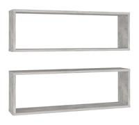 vidaXL Étagères cubes 2 pcs. Gris béton 80x15x26,5 cm Bois composite