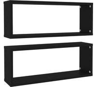 vidaXL Étagères cubes 2 pcs. noir 60x15x23 cm bois composite
