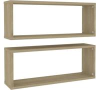 vidaXL Étagères cubes 2 pièces chêne Sonoma 60x15x23 cm Matériau dérivé du bois