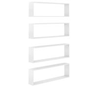 vidaXL Étagères cubes 4 pcs. Blanc brillant 100x15x30 cm Bois composite