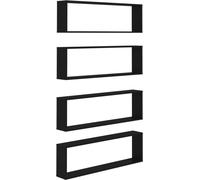 vidaXL Étagères cubes 4 pièces noir 100x15x30 cm Bois composite