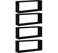 vidaXL Étagères cubes 4 pièces noir 60x15x23 cm Bois composite