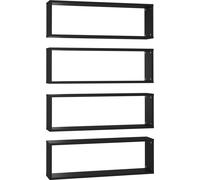 vidaXL Étagères cubes 4 pièces noir 80x15x26,5 cm Bois composite