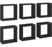 vidaXL Étagères cubes 6 pcs. noir 30x15x30 cm