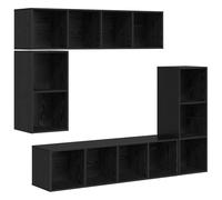 Vidaxl Ensemble Meuble Tv 4 Pcs Chêne Noir Bois D'ingénierie
