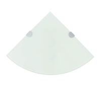 vidaXL Étagères d'angle 2 pcs et supports chromés Verre Blanc 35x35 cm 3051599