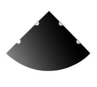 vidaXL Étagères d'angle 2 pcs et supports chromés Verre Noir 45x45 cm