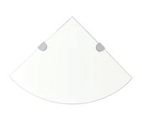 vidaXL Étagères murales d'angle 2x verre transparent 35x35 cm supports chromés