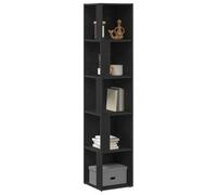 Meuble d angle Noir Chêne 33x33x164,5 cm en bois d ingénierie