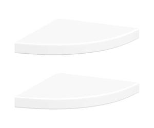 vidaXL Étagères d'angle flottantes 2 pièces Blanc 35x35x3,8 cm MDF