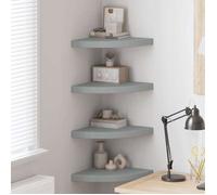 vidaXL Étagères d'angle flottantes 4 pcs Gris 35x35x3,8 cm MDF