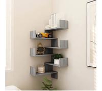 vidaXL Étagères d'angle murales Sonoma gris 2 pcs Bois 40x40x50 cm G