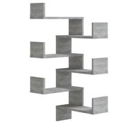 Vidaxl Étagères D'angle Murales 2 Pcs Sonoma Gris 40x40x50 Cm Bois Marron