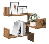 vidaXL Étagères d'angle murales 856607 – 2 pcs vieux bois 40x40x49,5 cm