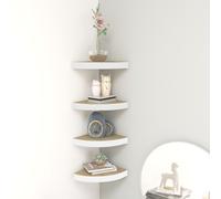 Vidaxl ?Tag¿¿Res D'angle Murales 4 Pcs Ch¿ºne Et Blanc 35x35x3,8 Cm Mdf Multicolore