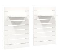 Vidaxl Étagères De Chevet Murales 2 Pcs Blanc Bois De Pin Massif Blanc