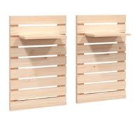 Vidaxl Étagères De Chevet Murales 2 Pcs Bois De Pin Massif Marron