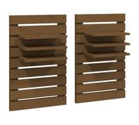 2x Étagères de Chevet Murales Bois de Pin Massif Entrée Multicolore vidaXL