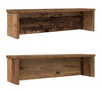 vidaXL Étagères de cuisine empilables 2 pièces vieux bois 60×15×16 cm Organiseur d'armoires