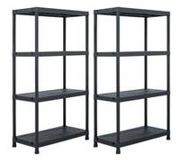 vidaXL Étagères de rangement 2 pcs Plastique 60x30x138 cm Noir