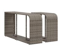 vidaXL Étagères de Rangement 2 pcs, Supports de Rangement, Meubles de Jardin Terrasse Patio Piscine Extérieur, Gris Résine Tressée