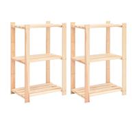 vidaXL Étagères de rangement à 3 niveaux 2 pcs 60x38x90 cm Pin 150 kg